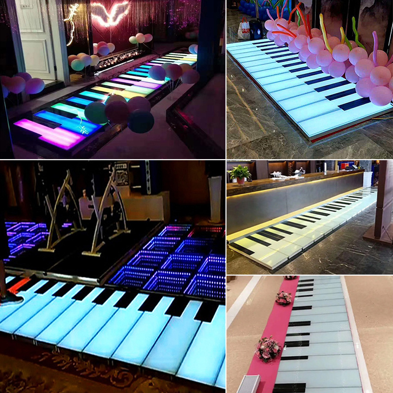 LED Piano Induction Floor Tile Lights Interactive Music Stairs Step Foot Shopping Mall Net Red Scenic Spot Square Floor Lights