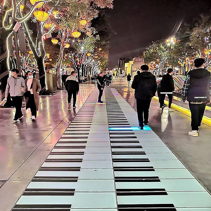 Audio Interaction Programmable RGB Outdoor Interactive LED Dancing Floor Piano