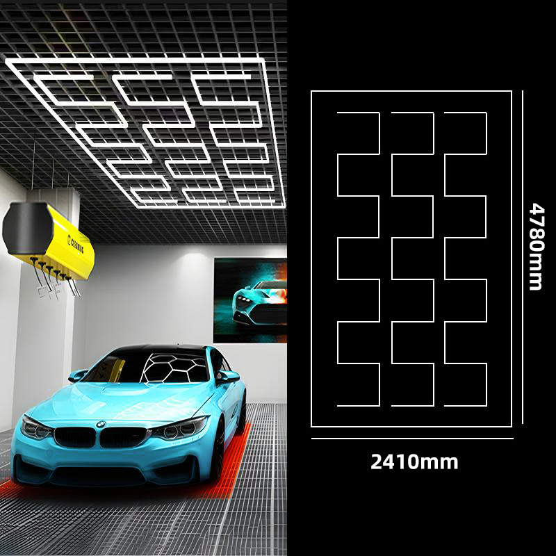 2024 Best Quality Led Hexagon Honeycomb Detailing Lights Garage Light Hexagon LED Detailing Light