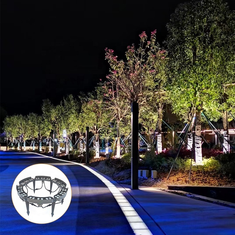 6W12W18W RGB Colorful LED HugTree Light IP65 Waterproof Colorful Spot Light Outdoor Garden Landscaping Ring Hug Tree Light