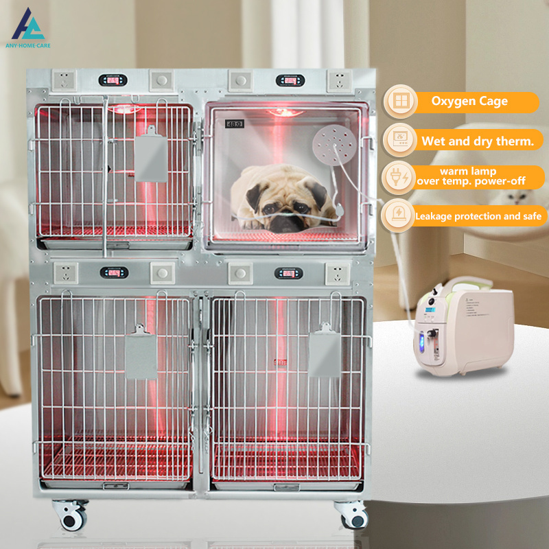 Animal hospital clinic stainless steel 304  puppy dog kennels veterinary oxygen cage