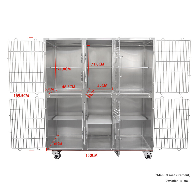 Pet hospital clinic stainless steel veterinary cat cages for sale