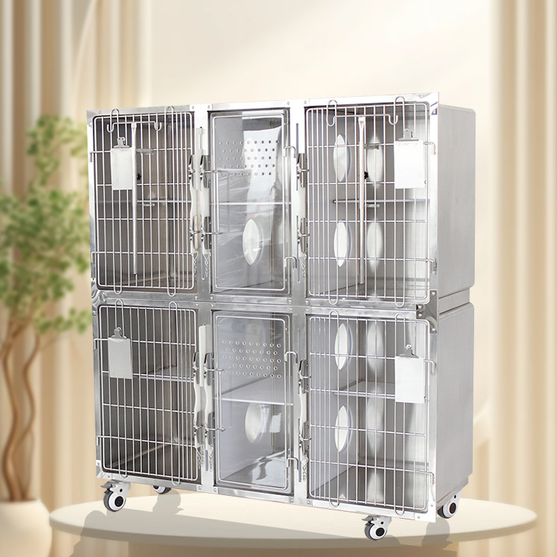 Pet hospital clinic stainless steel veterinary cat cages for sale