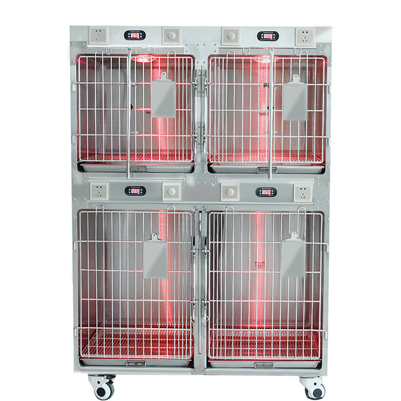 Animal hospital clinic stainless steel 304  puppy dog kennels veterinary oxygen cage