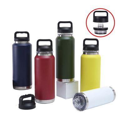 Portable Double Wall Insulated Flask Stainless Steel Water Bottle With Handle 32Oz Sports Water Bottle Travel With Chug Cap