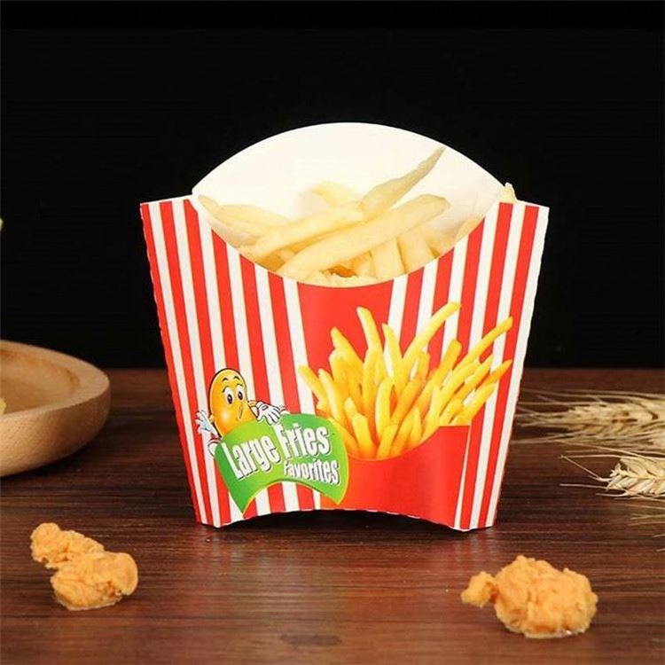 Customized Scoop Paper Cups Eco-Friendly French Fries Cones Disposable Fried Chicken Chips Egg Waffle Holder