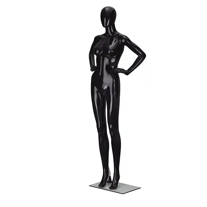 Fashionable abstract glossy black female full body business mannequins Cheap female mannequin dress form