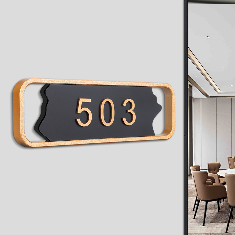 Custom fonts 304 Stainless steel black hotel house room number signs