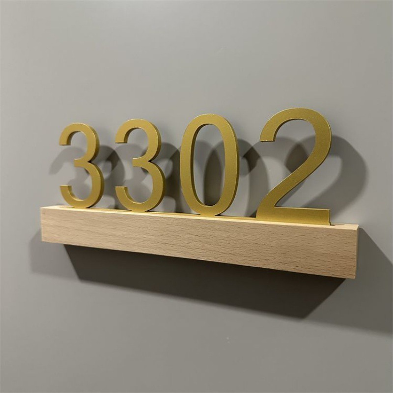 Custom fonts 304 Stainless steel black hotel house room number signs