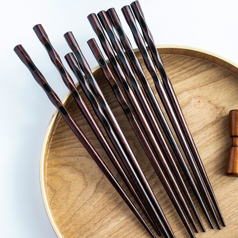 Natural chopsticks family gift cooking wooden chopsticks black mildew-proof high-grade solid wood chopstick