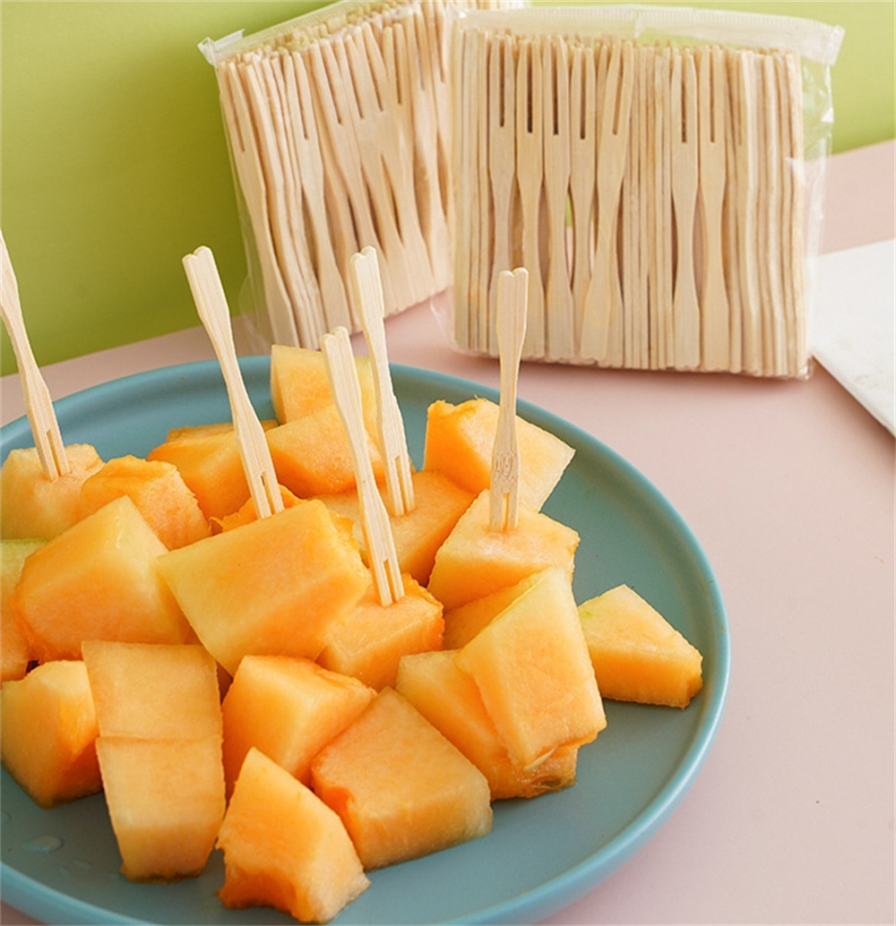 Bamboo Skewers Food Picks Buffet Cupcake Fruit Fork Party Cake Dessert Salad Vegetable Sticks Toothpick Candied Skewer