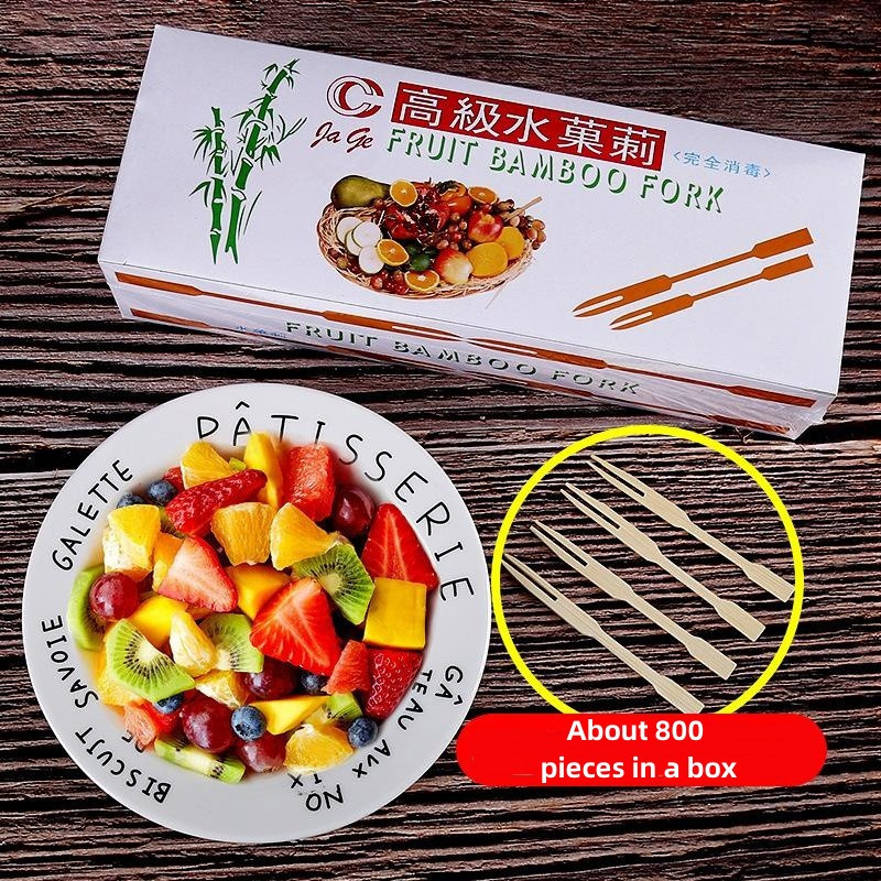 Custom Hot Sale High Quality Hot Resistant Mini Disposable Bamboo Wood Cutlery Sets Dessert Fruit Fork