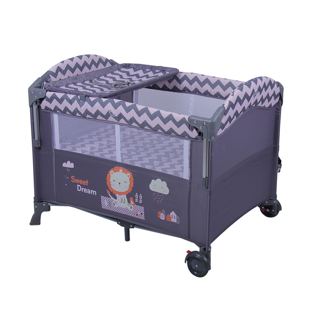 Colorful baby crib/foldable luxury folding baby playpen