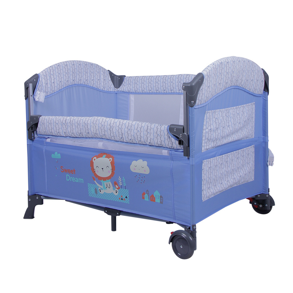 Colorful baby crib/foldable luxury folding baby playpen