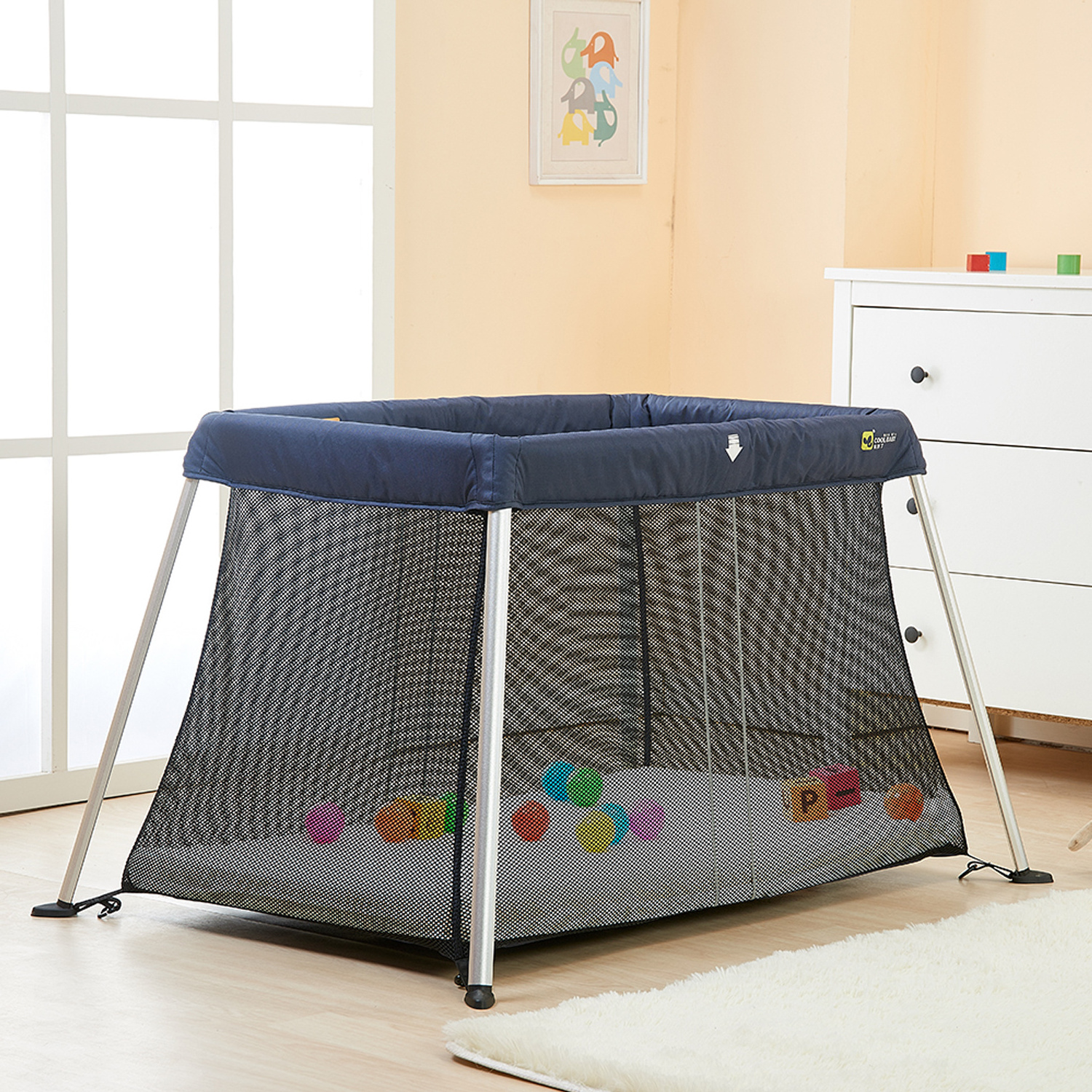 Fashion Easy Folding Aluminum Frame Playpen for Adults Metal