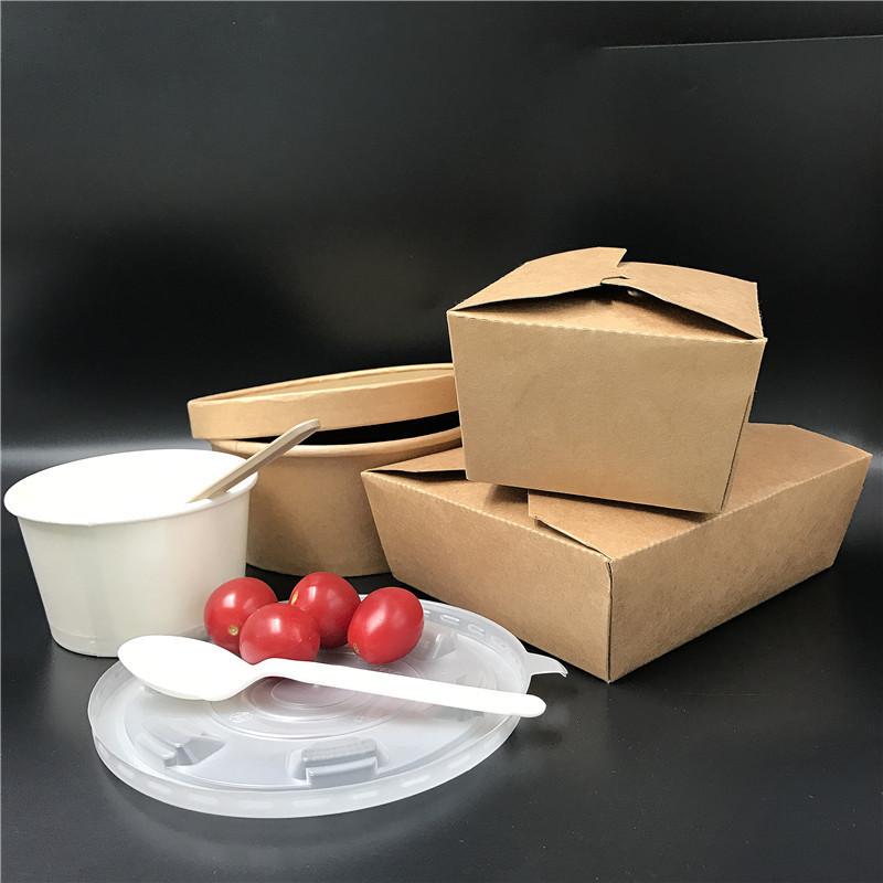 2023 food grade 26oz biodegradable disposable brown kraft soup cup take out box food paper container