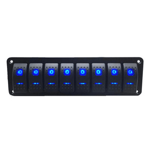 DC 12 24V 8 Gang Car Truck Adapter Rocker Switch Panel LED Light Marine boat switch panel