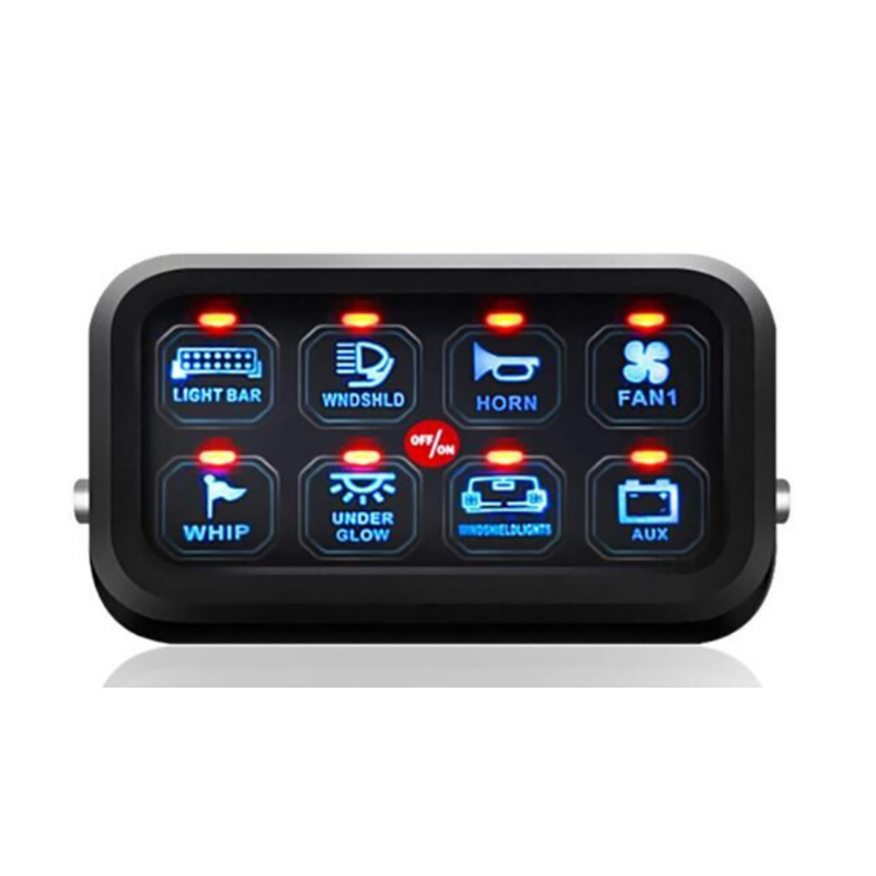 Waterproof Marine DC 12v 24V 8 gang led light Eight-bit touch screen panel switch for Universal Car Boat