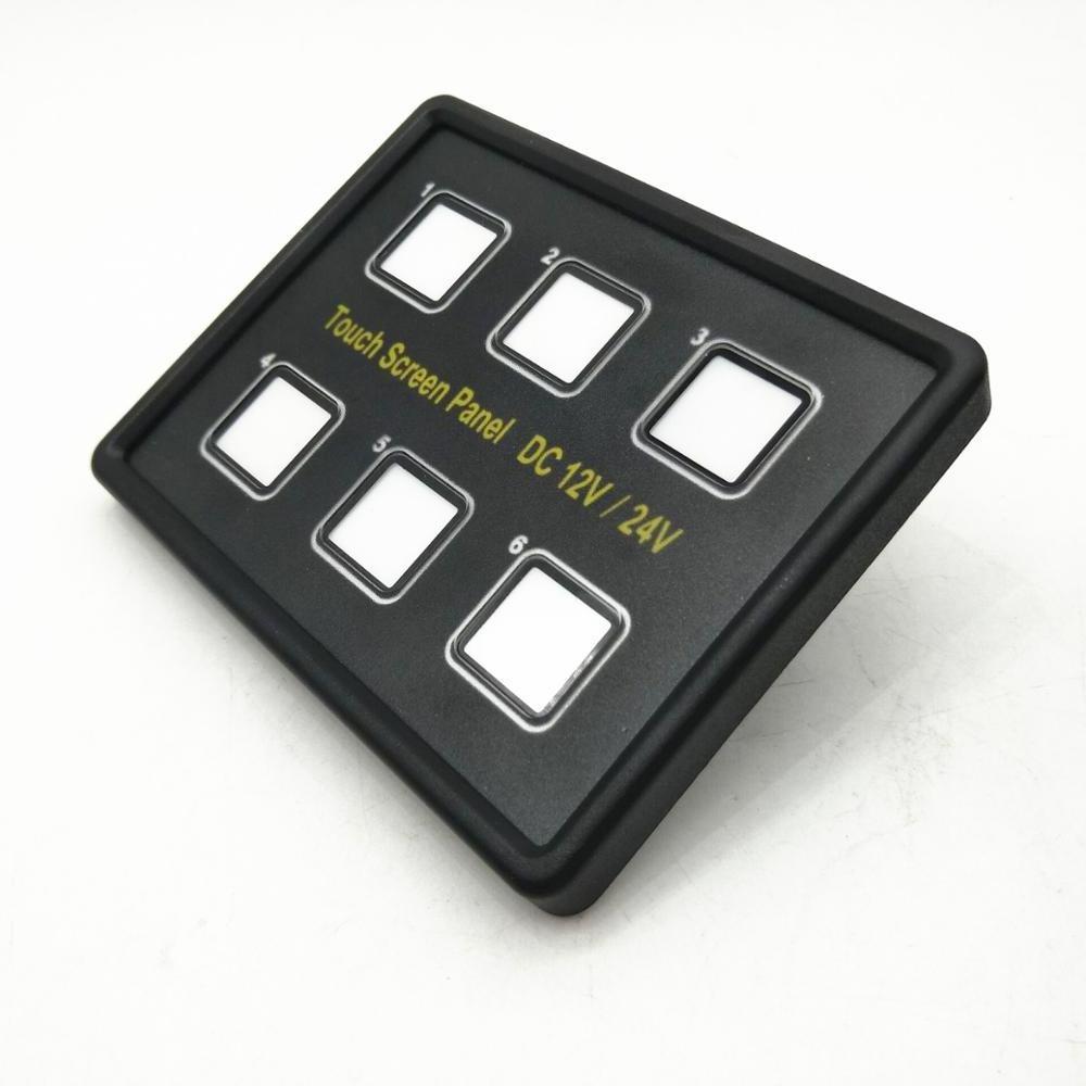 touch panel switch 6 gang touch switch panel 12v for light control electric appliance control on car marine boat truck RV