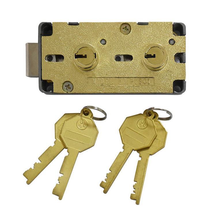 Dual copper key lock for vault safe deposit box and bullion locker