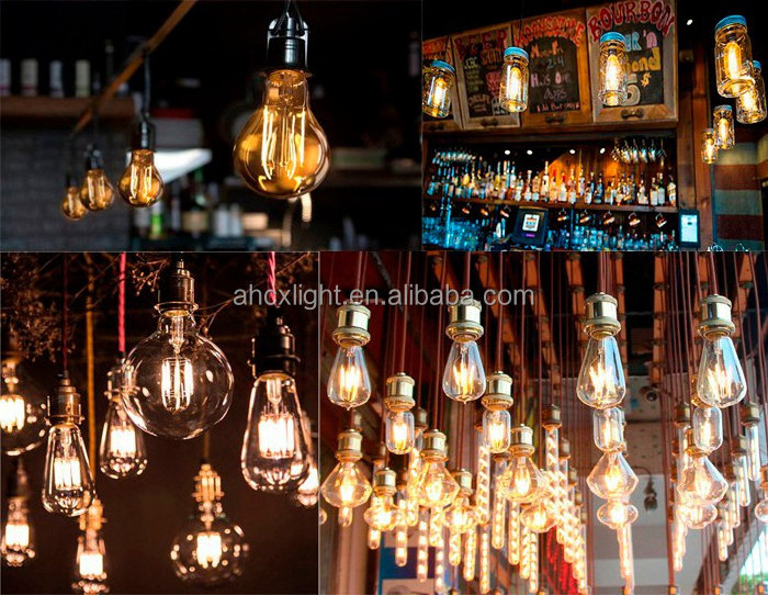 Customized Light LED Filament Bulb E27 E14 2W 4W 6W 8W Clear Retro Edison A60 G45 220v  r bright lamp light Customized Light