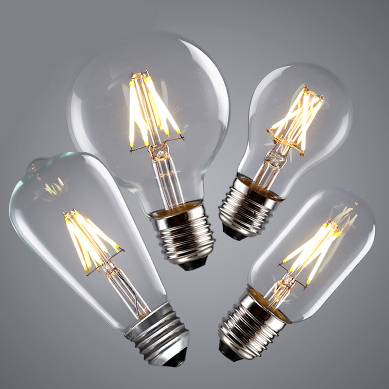 Customized Light LED Filament Bulb E27 E14 2W 4W 6W 8W Clear Retro Edison A60 G45 220v  r bright lamp light Customized Light