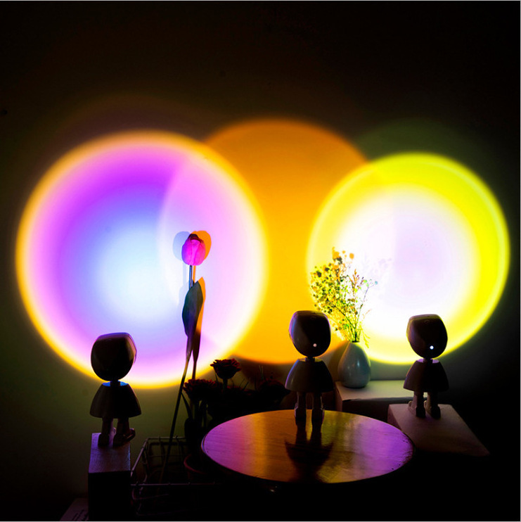 Factory Bedroom Usb RGB  Smart Wifi Bulb  TIKTOK Sunset Lamp Night Light Led Sunset Projection Lamp For Home Decoration