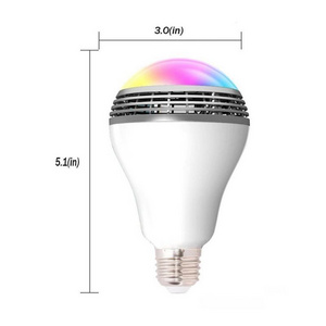 Intelligent color changeable LED music speaker bulb , with remote controller