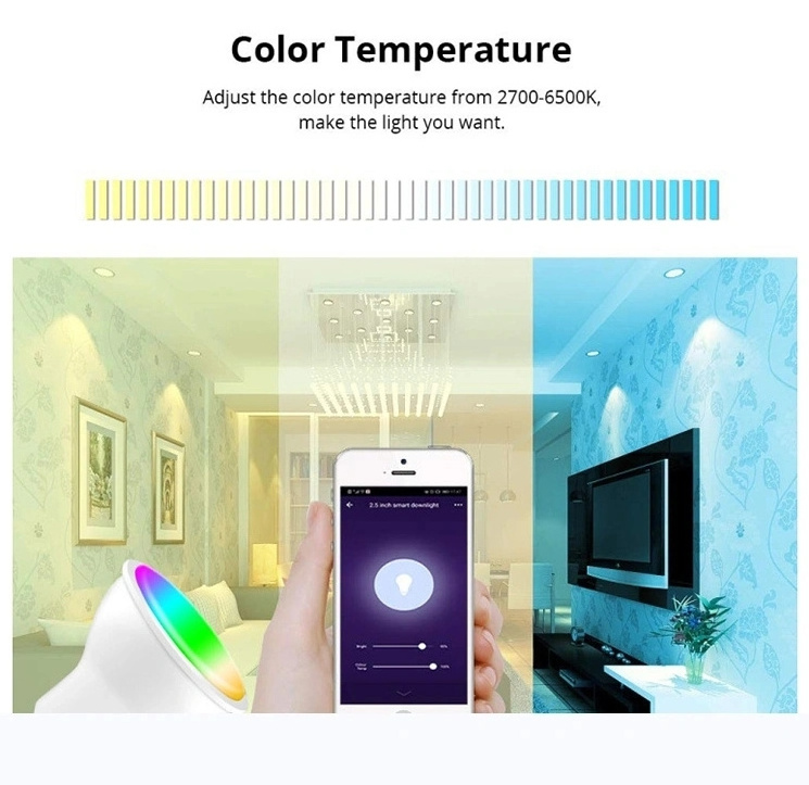 GU10 Smart Led Bulb RGB Dimmable WIFI Smart Spot Light Compatible With Tuya Smart APP/Google Home/Alexa