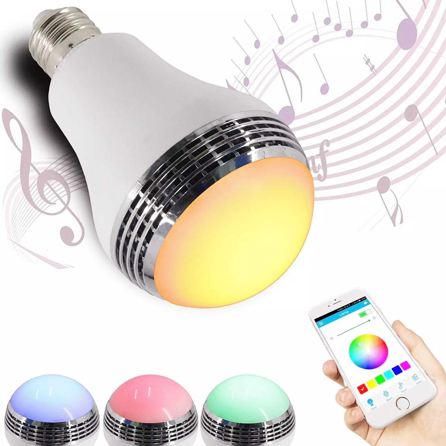 WiFi Smart Light Bulb B22 E27 LED RGB Lamp Work with Alexa/Google Home 85-265V RGB+White Dimmable Timer Function color Bulb