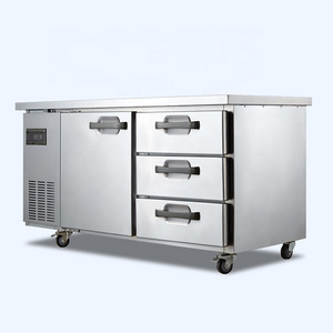 Professional refrigeration Counter Top Stainless Steel Kitchen Refrigerator Under Bar Fridge Style Single-Temperature