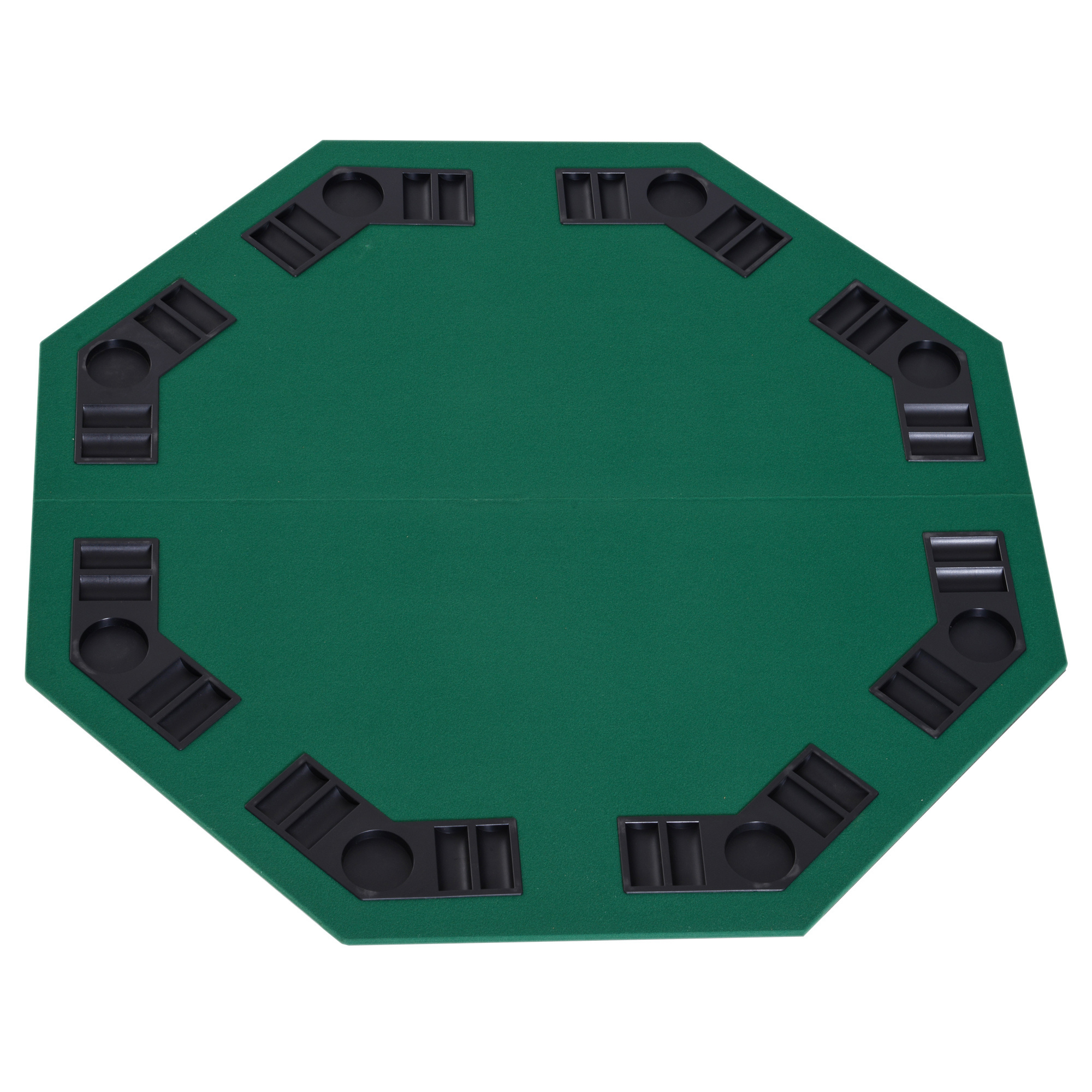 Foldable Octagon Texas Hold'em Poker Table Top 8 Player Texas Poker Table with Cup Holders with Carry Bag