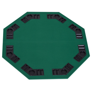 Foldable Octagon Texas Hold'em Poker Table Top 8 Player Texas Poker Table with Cup Holders with Carry Bag