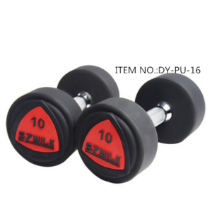 High Quality Durable Fixed Round Head PU Coated Dumbbell