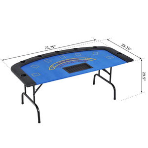 High Quality 7 Players Half Round Foldable Blackjack Poker Table 72 inch Texas Poker Table