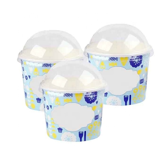 China hot sale logo printed  simple style disposable paper ice cream cup