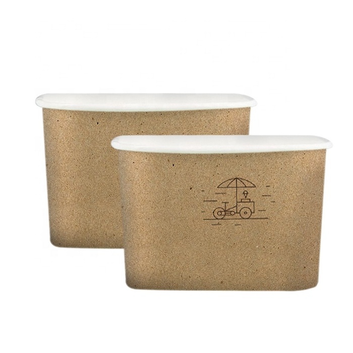 Eco- friendly Square Shape Paper Soup Cup Instant Noodle Cup Baking Hot Food Packaging