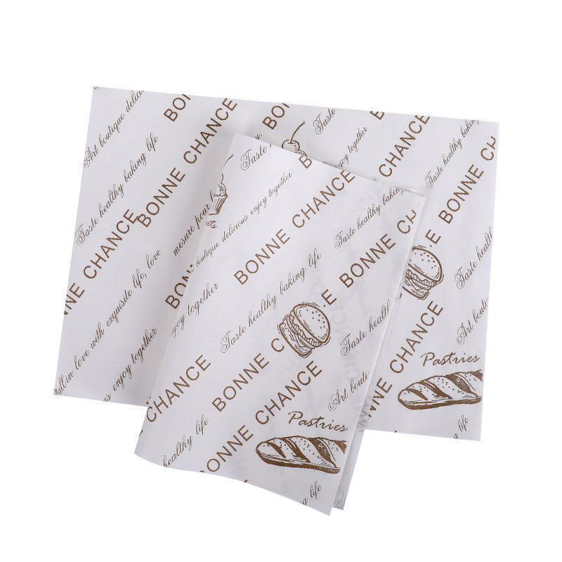 Custom Printed Food Wrap Paper Oilproof Wax Paper Water proof Food Grade Burger Wrapping Paper