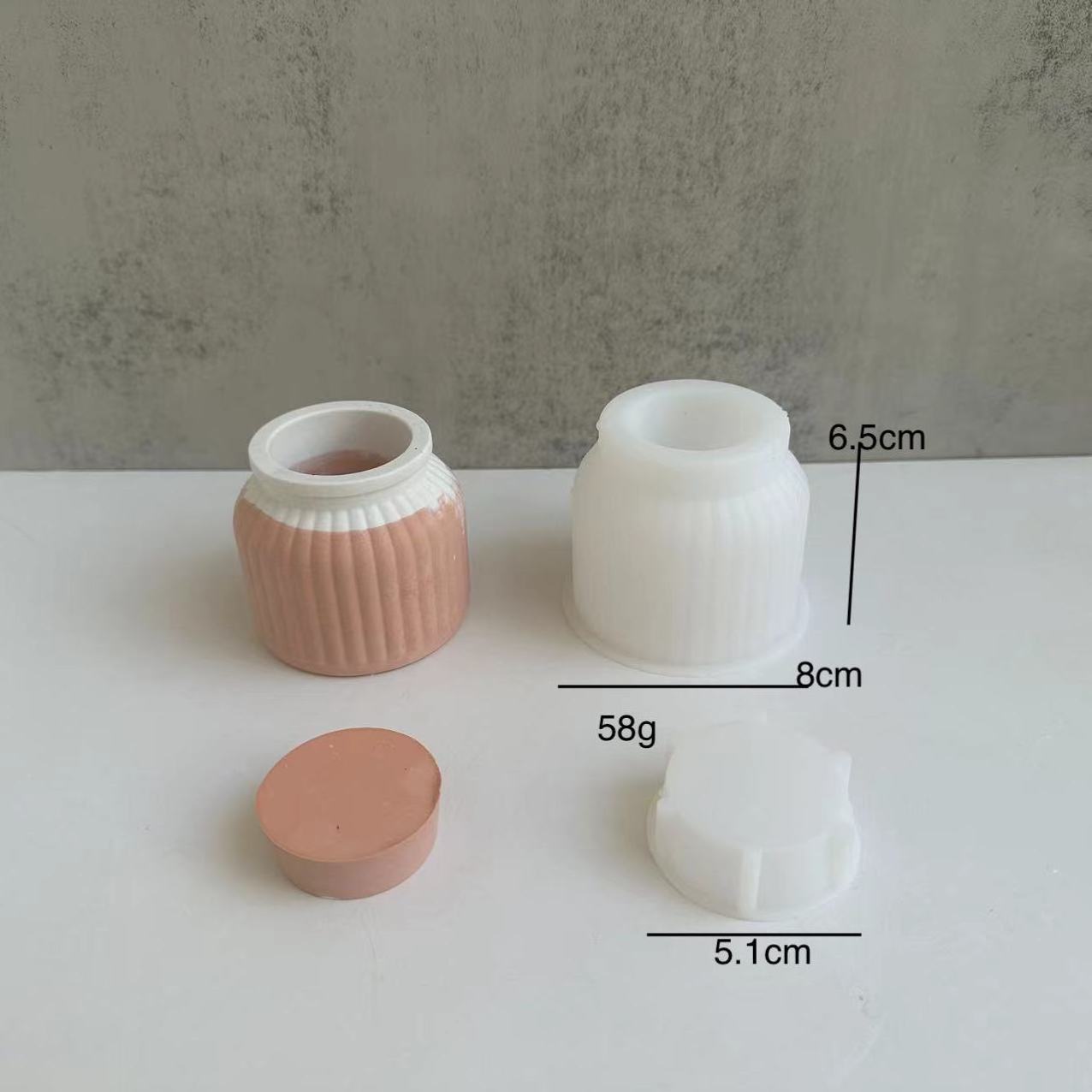 Candle Jar with Lid Silicone Mold, Cement Concrete Candle Vessel Making Moulds, Succulent Plant Resin Pot Making Tool