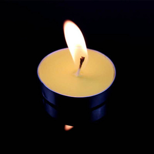 Handmade Colored 50 Pcs Round Shape Paraffin Wax Smokeless Tealight Candle For Yoga Spa