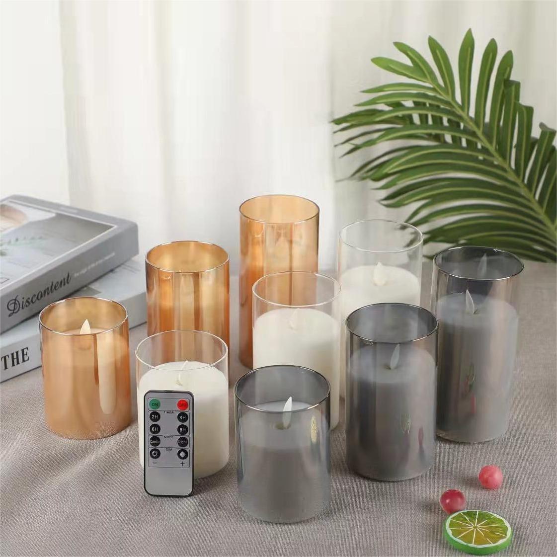 A Magic Glass Flameless Real Wax  Candles with Battery Operated  and Remote Control