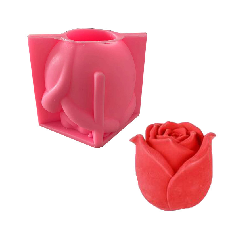 Luxury unique  silicon wax candle molds for candle 3d making custom candle molds flower molds