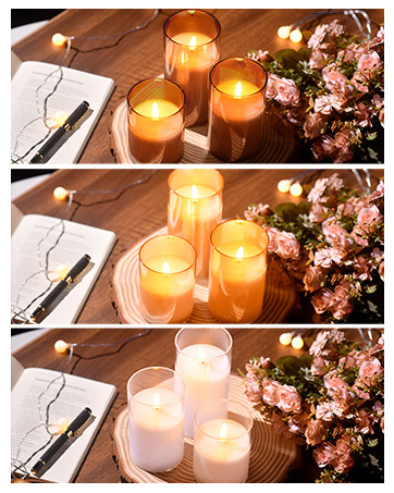 A Magic Glass Flameless Real Wax  Candles with Battery Operated  and Remote Control