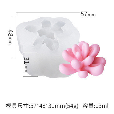 Luxury unique  silicon wax candle molds for candle 3d making custom candle molds flower molds