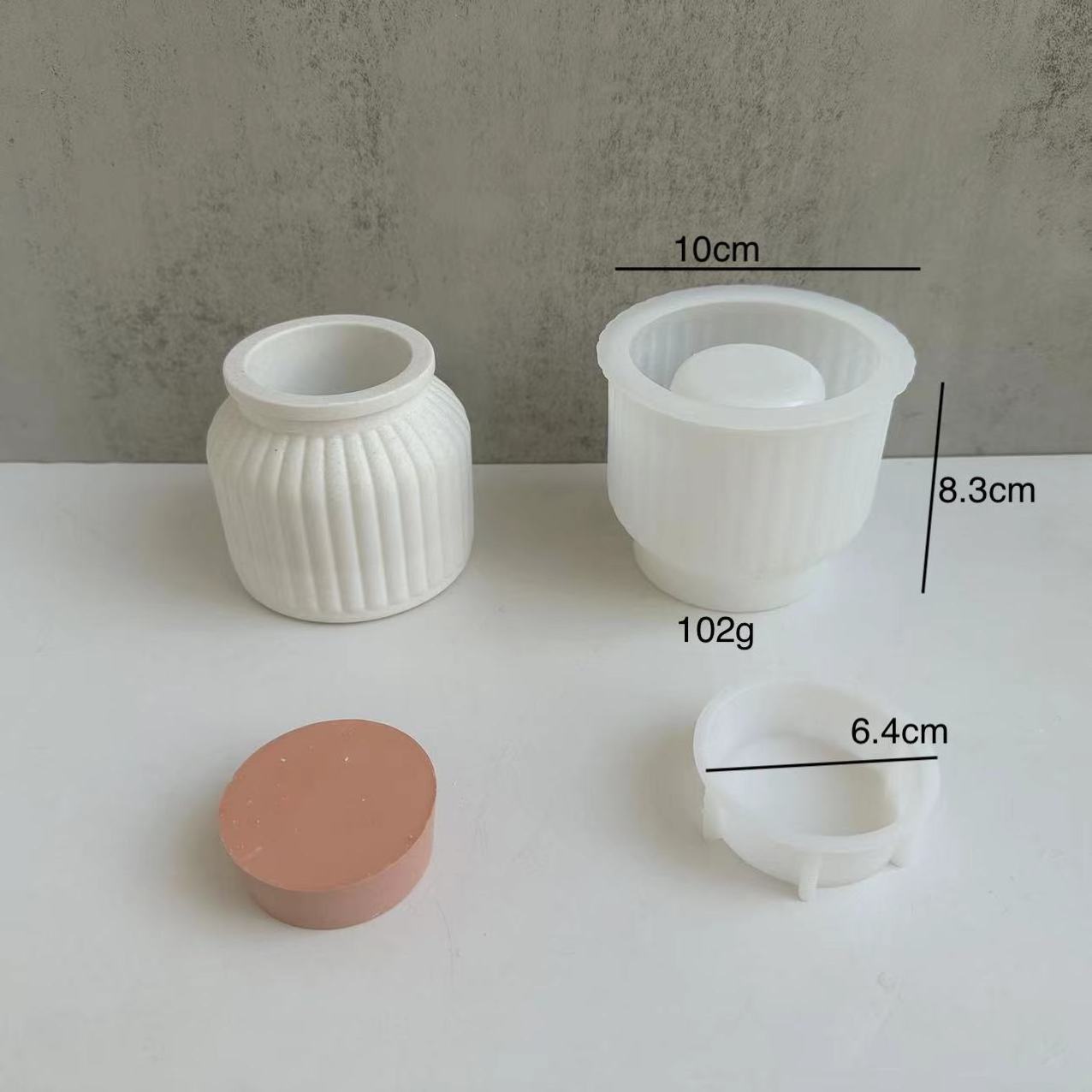 Candle Jar with Lid Silicone Mold, Cement Concrete Candle Vessel Making Moulds, Succulent Plant Resin Pot Making Tool