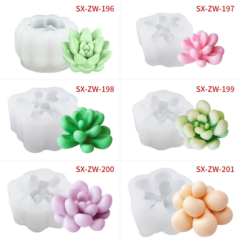 Luxury unique  silicon wax candle molds for candle 3d making custom candle molds flower molds