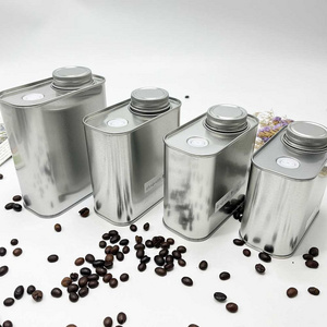 Custom tinplate tin can manufacturer Print tinplate empty Coffee Bean Tea Tin Gift Box metal Can 250g Coffee tin Packaging