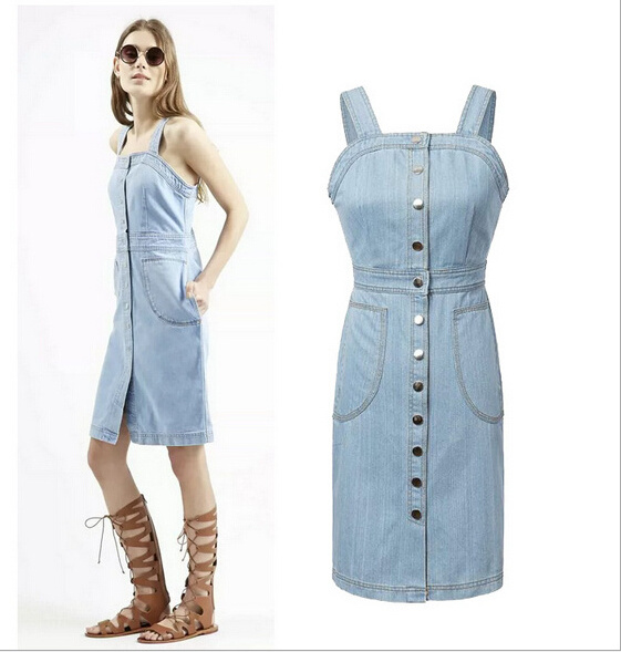 EY0411A SEXY TIGHT JEANS DRESS MESH BEADS BODY DRESS WOMEN DENIM DRESS