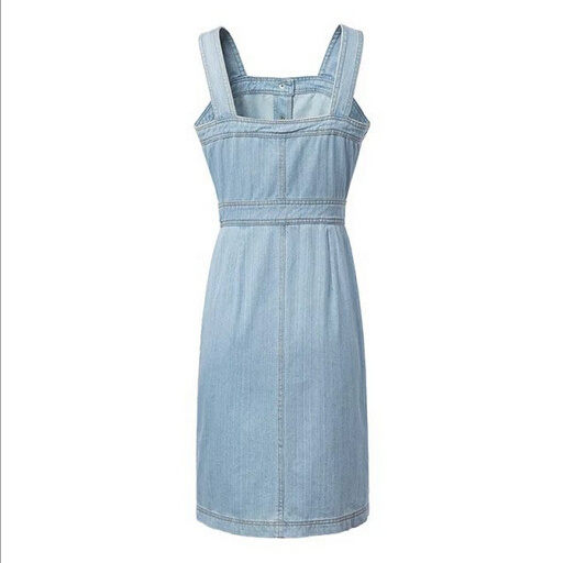 EY0411A SEXY TIGHT JEANS DRESS MESH BEADS BODY DRESS WOMEN DENIM DRESS