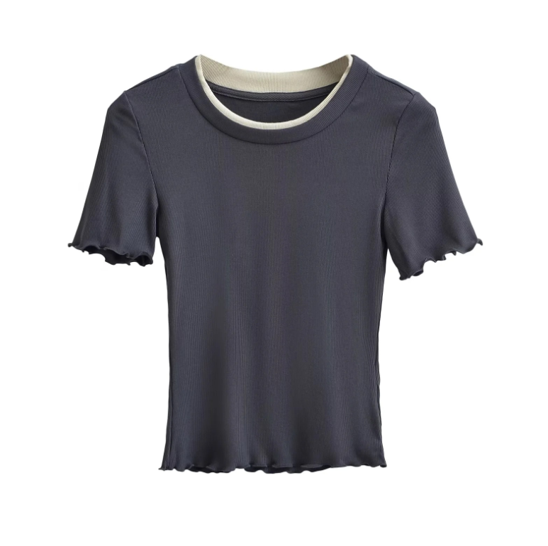 Runwaylover 2667 Short Sleeve Ladies Sexy Falbala T-Shirt